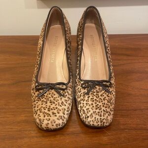 Bottega Veneta Leopard Print Pony Hair Pumps - 7.5